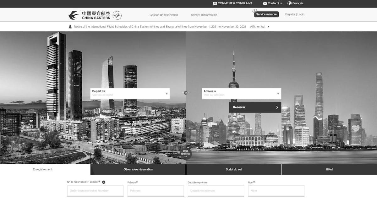 La compagnie China Eastern, à laquelle appartenait l’avion, a passé son site Internet en noir et blanc après la catastrophe.