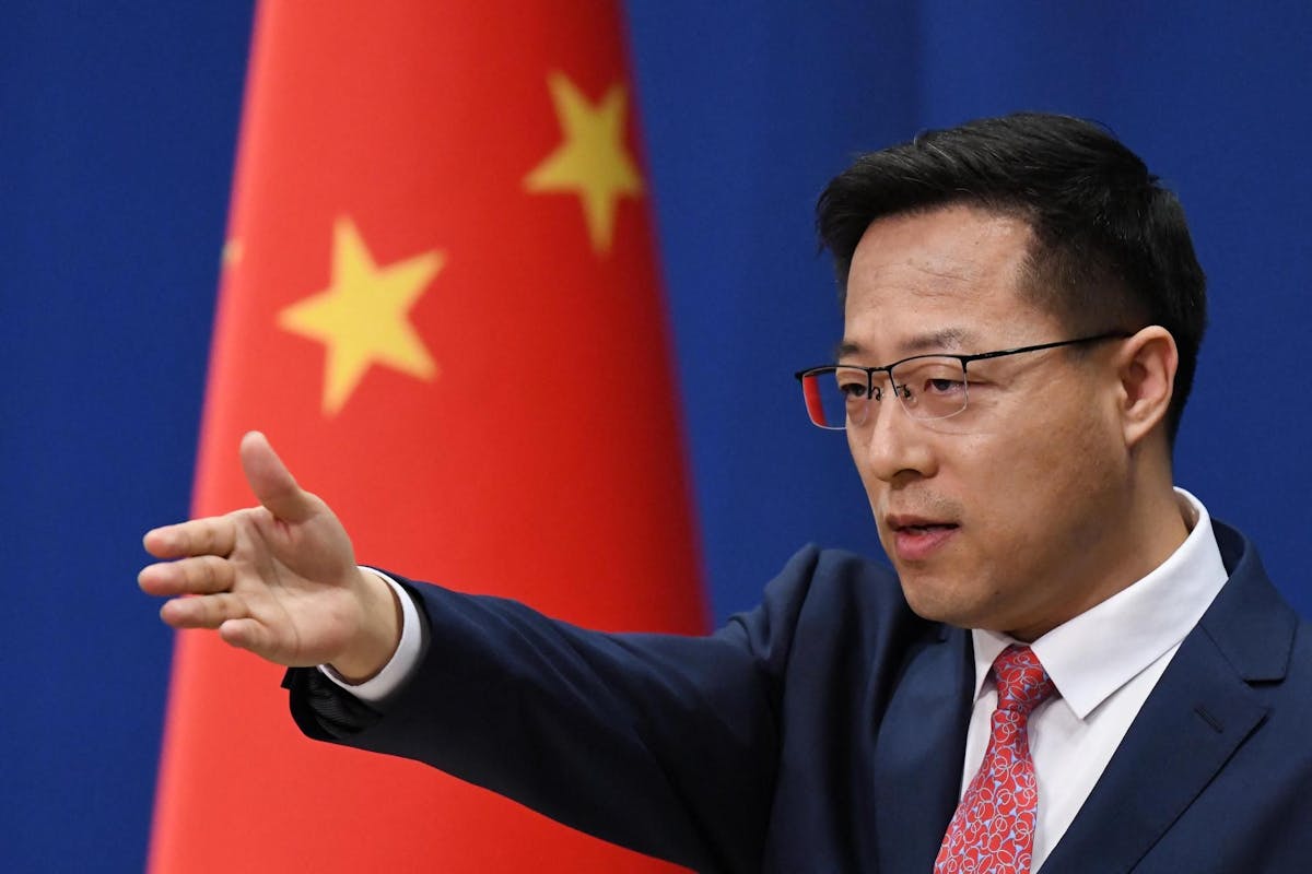 Zhao Lijian, le porte-parole du ministère chinois des Affaires étrangères s’est exprimé devant la presse.