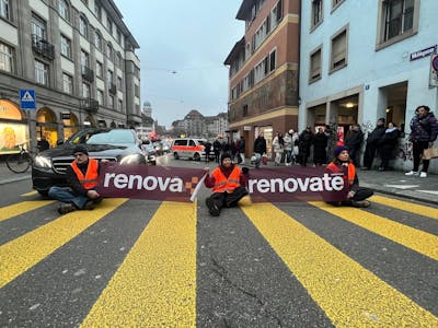 Une deuxième action climatique signée Renovate a eu lieu à Zurich