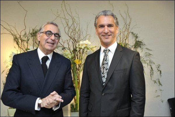 Le président de l'OSR Metin Arditi (gauche) et Miguel Estaban étaient tout sourire lors de la présentation de la saison 2012-2013 en avril