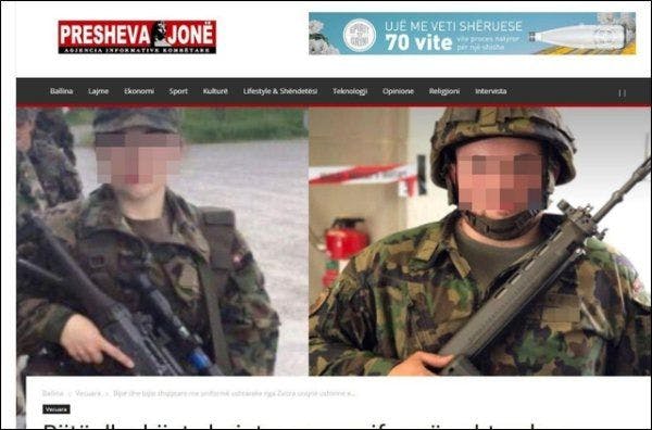 Des images de soldats suisses sont apparues dans la presse albanophone.