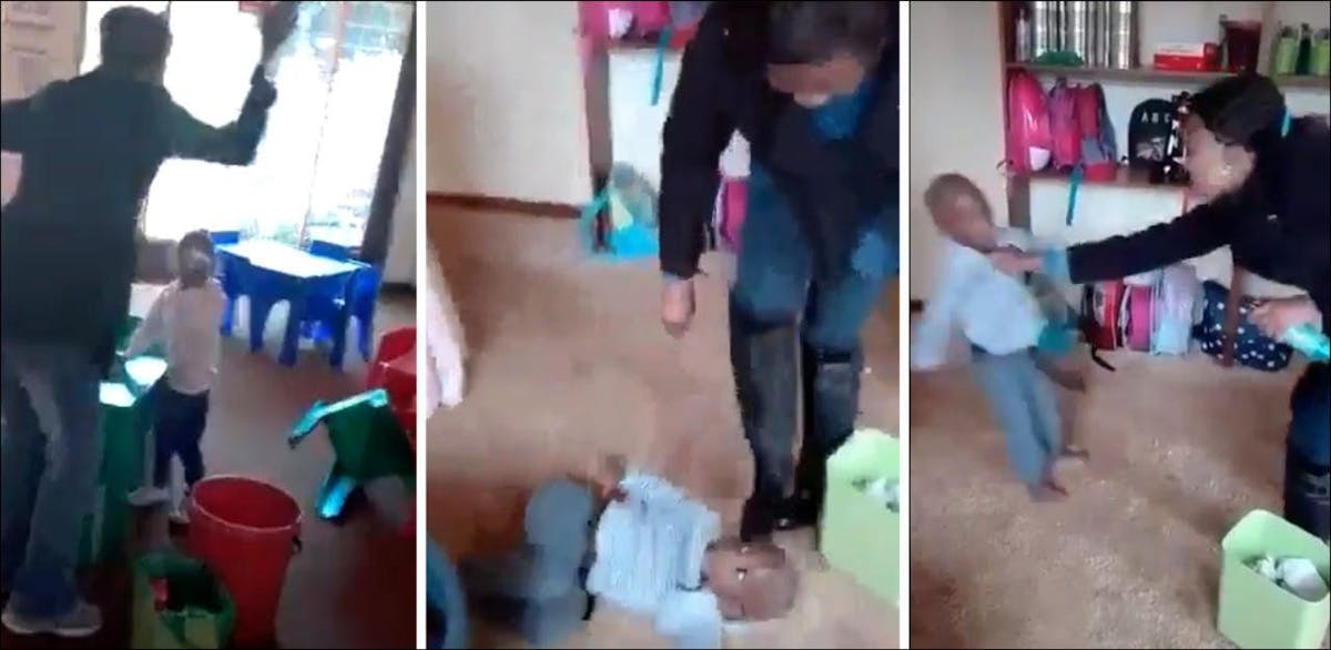 Les vidéos montrent des éducateurs frappant et jetant à terre des bambins.