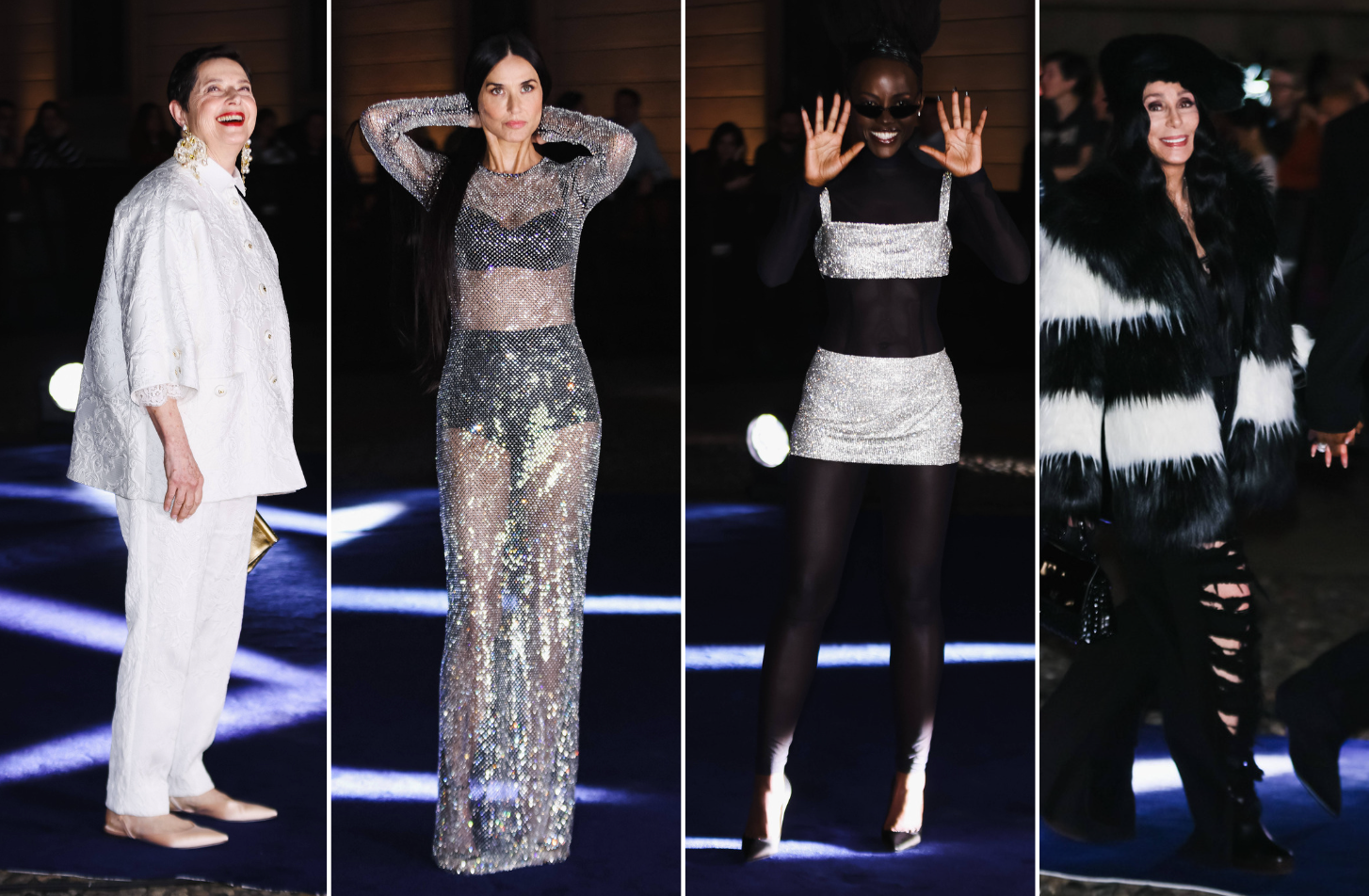 Demi Moore en robe transparente pour célébrer le luxe à l'italienne