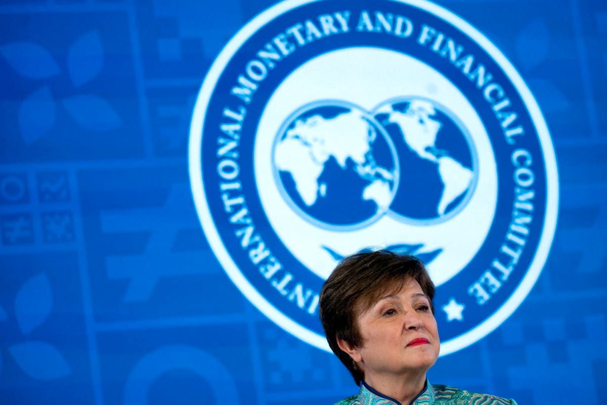 Kristalina Georgieva, la directrice générale du FMI, le 14 avril 2023 à Washington (États-Unis).