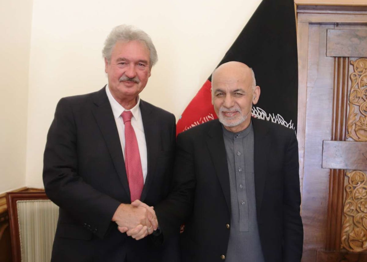 Jean Asselborn et Ashraf Ghani, président de l'Afghanistan en 2019.