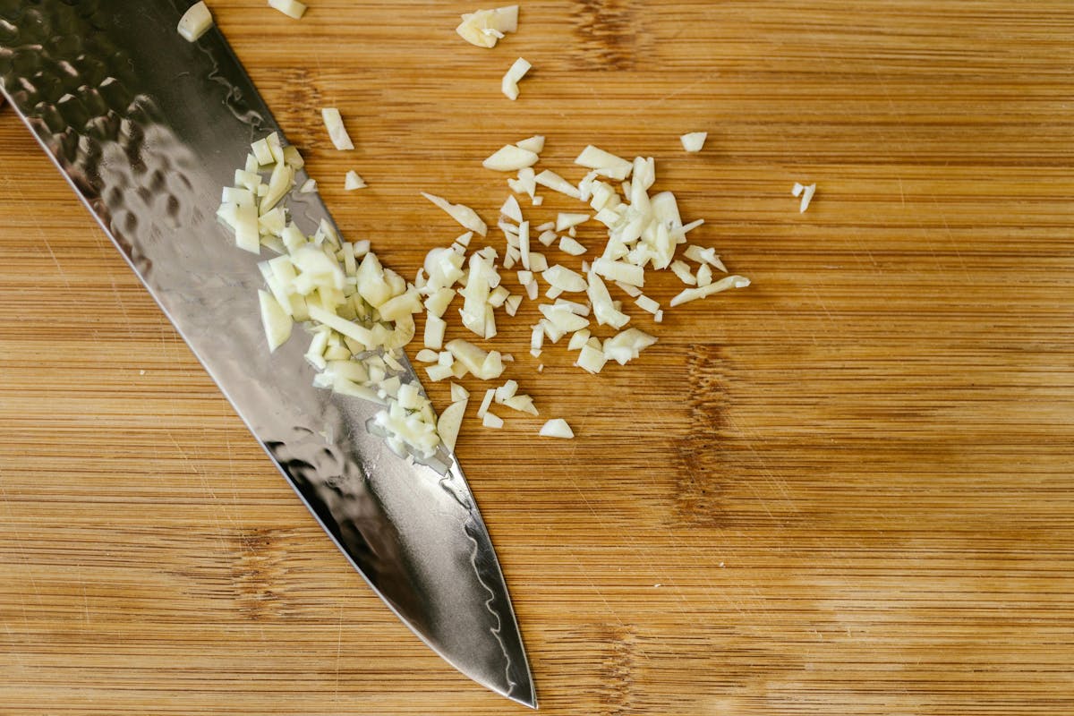 Chopped into smaller pieces, garlic burns even faster.