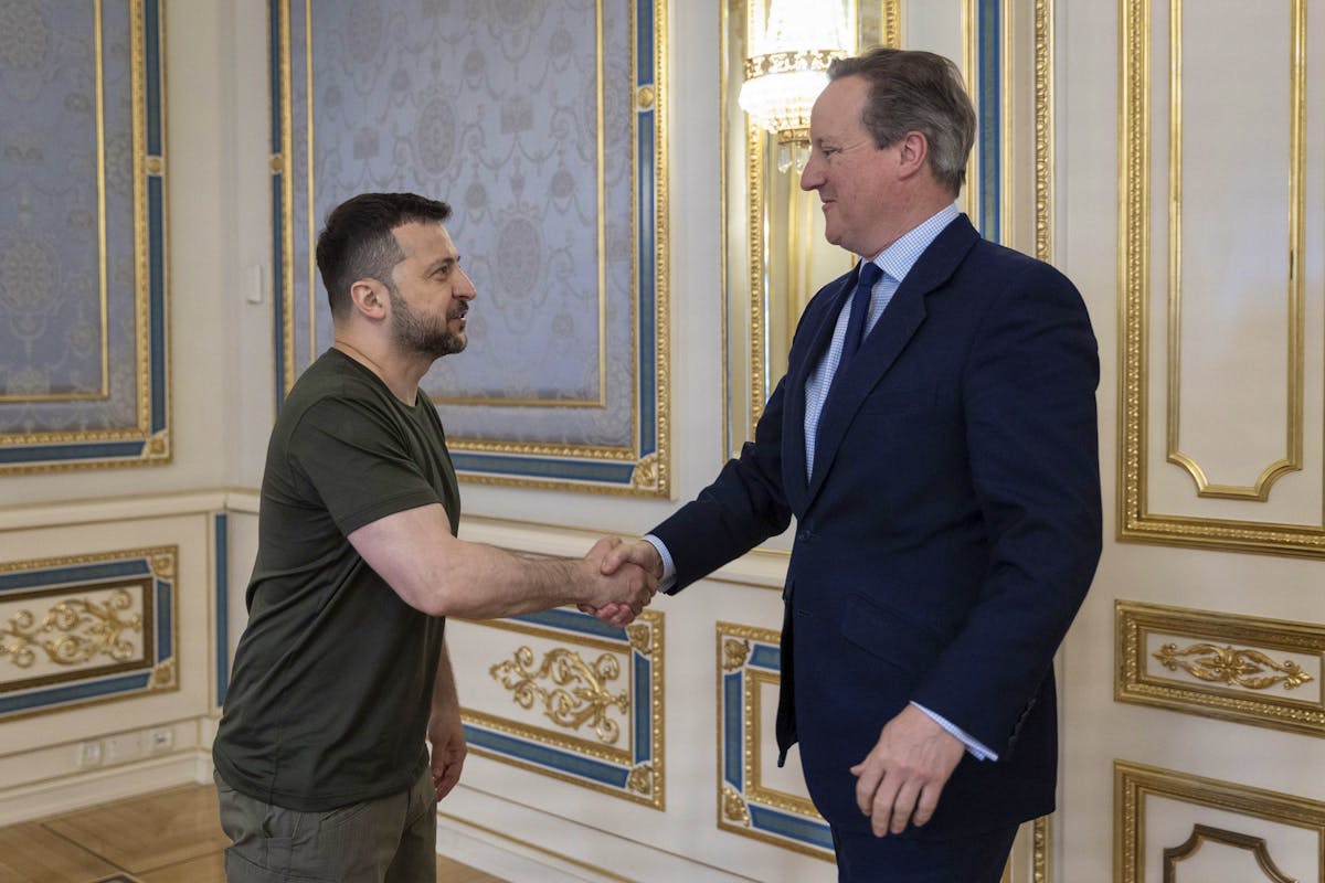 David Cameron bei seinem Besuch in Kiew.